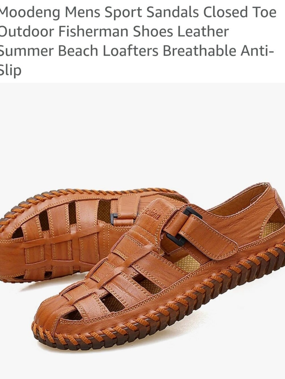 Men’s Brown Leather Fisherman Sandals - Breathable Summer Casual Shoes